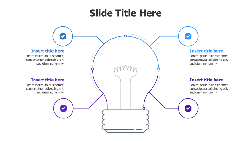 4-Point Idea Bulb Infographic