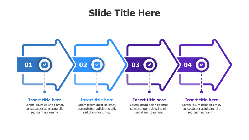 4-Step Sequential Process with Arrows