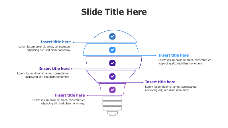 5-Point Divided Bulb Infographic