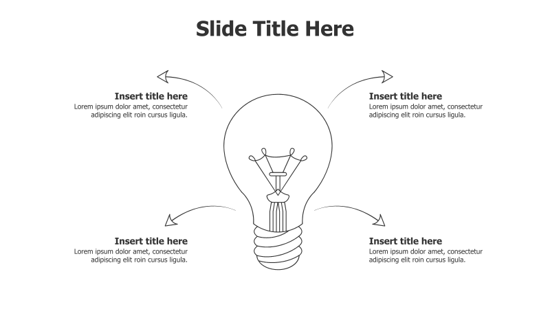 4-Point Bulb Infographic with Arrows