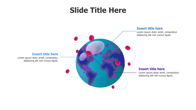 3 Points Signals Around Earth Planet Infographic