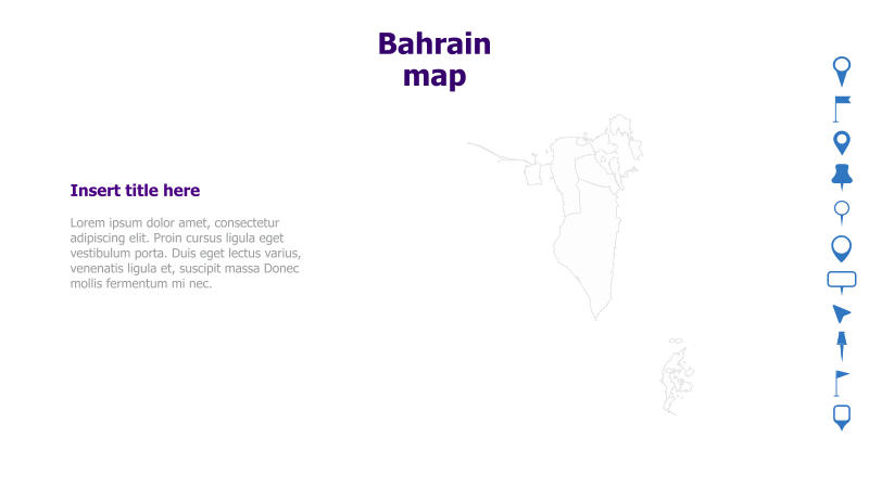 Bahrain Map with Text Placeholder