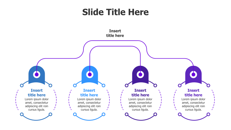 4-Point Branching Circles Outline Infographic