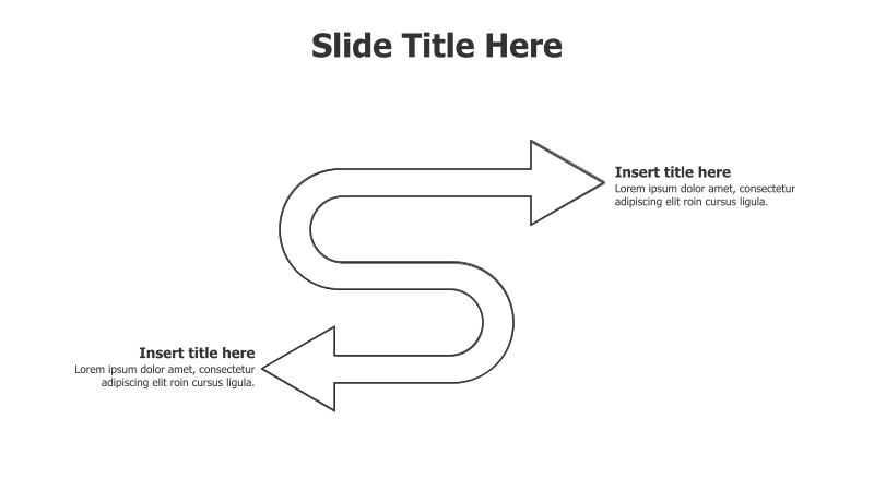 2 Points Opposite Outline Arrows Infographic