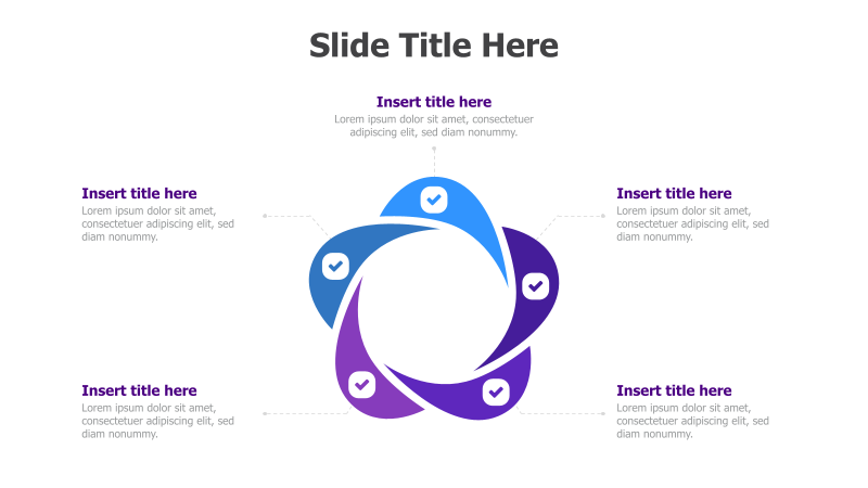 5-Point Circular Process with Checkmarks