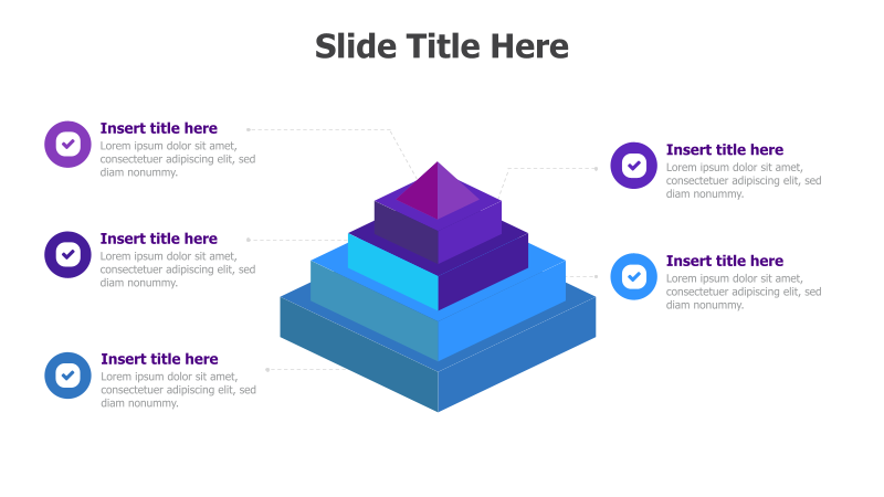 5-Level 3D Pyramid Diagram