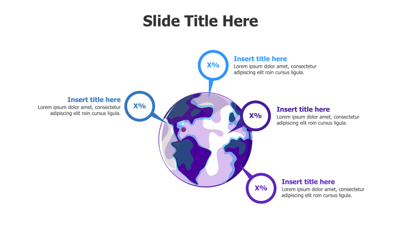 4-Point Earth Infographic with Percentages