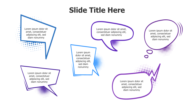 6 Cartoonish Speech Bubbles Infographic