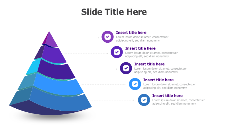5-Level 3D Pyramid Diagram