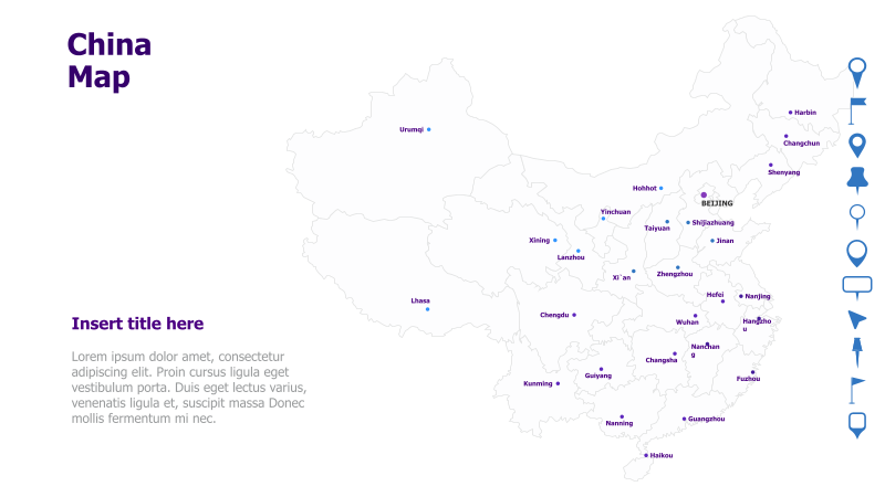 China Map with City Markers