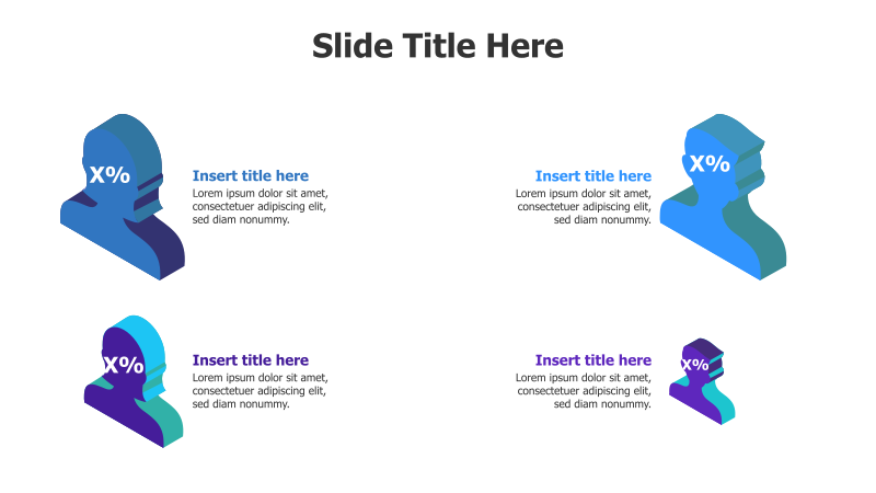 4-Point 3D Figure Infographic