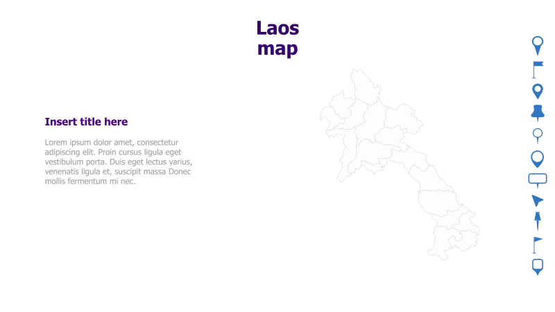Laos Map with Text Placeholder