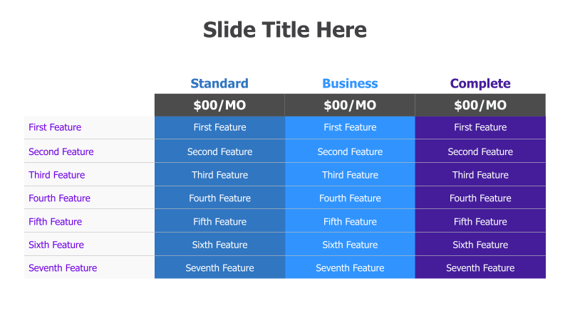 Pricing Table - 3 Plans