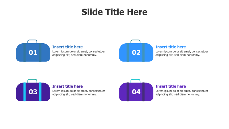 4-Step Infographic with Suitcases