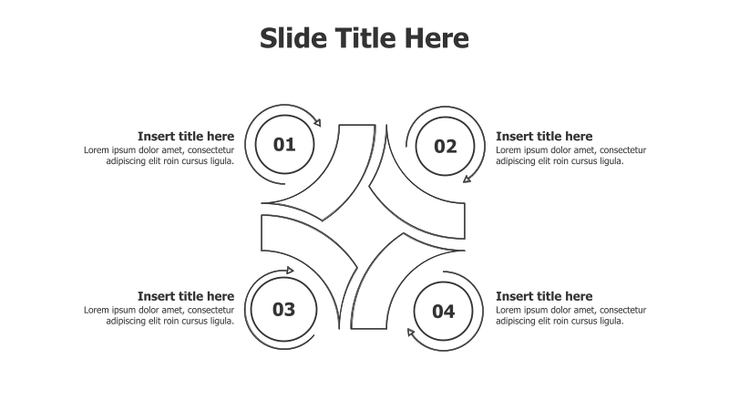 4-Point Circular Flow with Infographic Circles