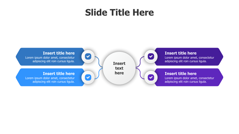 4 Points Lines from a Circle Branching Infographic