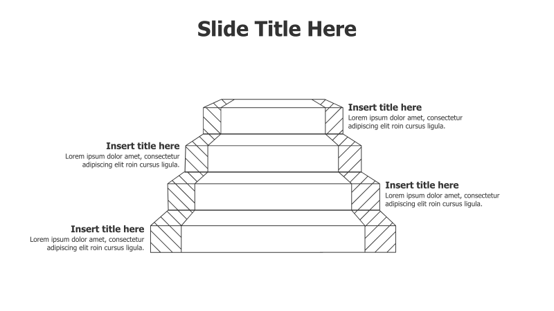 4-Point 3D Outline Ladder Infographic