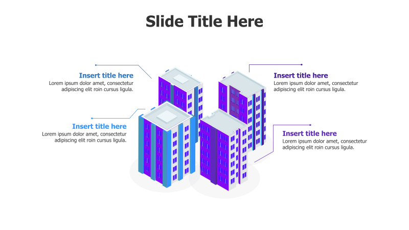 4-Point 3D Building Infographic