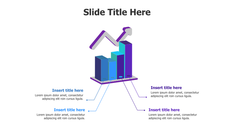 4-Point Branching 3D Chart Infographic