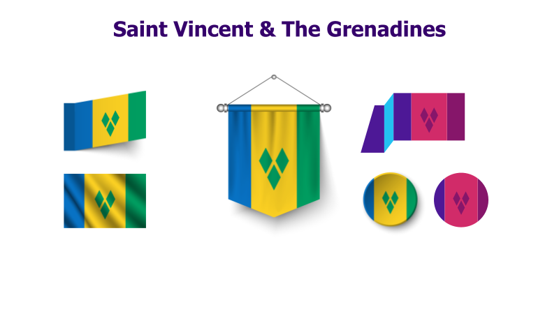 Saint Vincent & The Grenadines Flags Template
