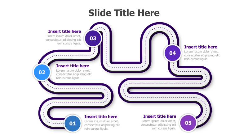 5-Point Wavy Roadmap Infographic