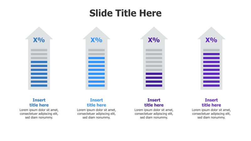 4-Point Editable Ranking Arrows Infographic