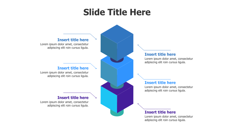 6-Level 3D Stacked Cubes Diagram