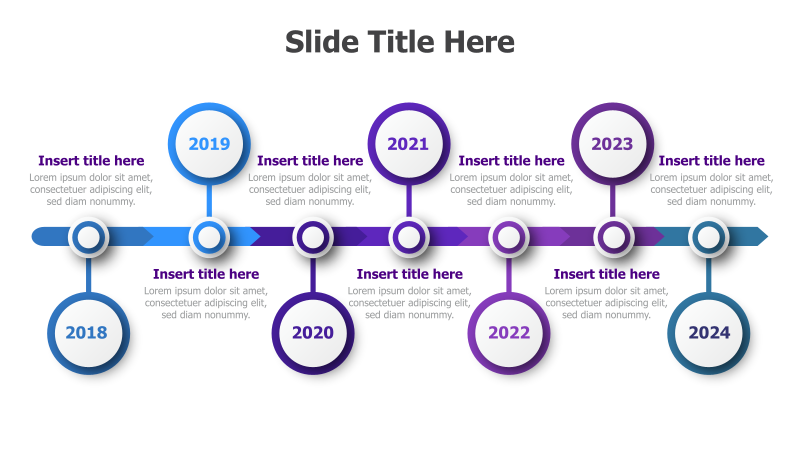 7-Point Timeline with Circular Markers