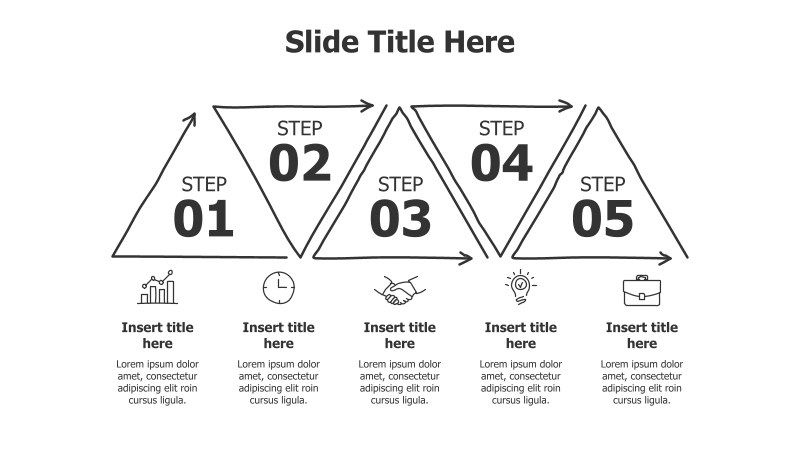 5-Step Triangle Arrow Infographic