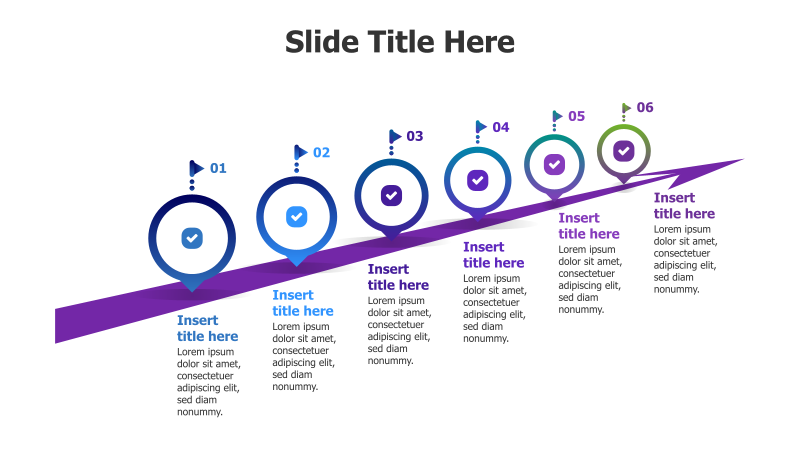 6-Step Perspective Arrow Infographic