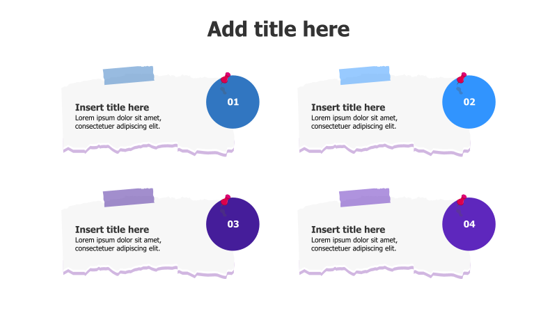 4-Point Sticky Note & Circle Diagram