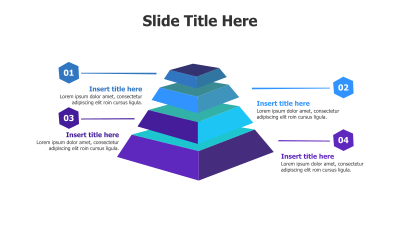 4-Level 3D Stacked Pyramid Diagram