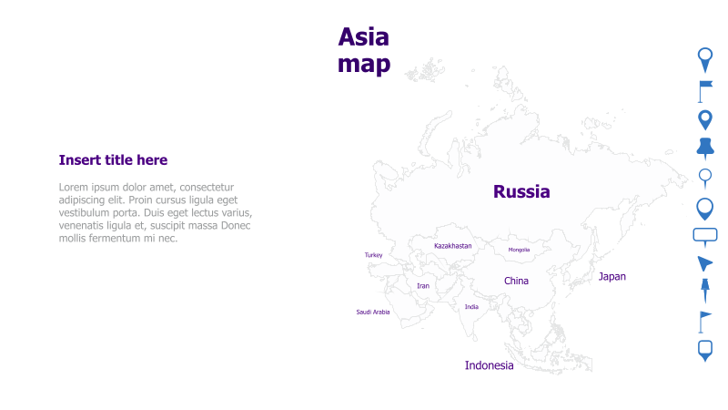 Asia Map with Text Placeholder