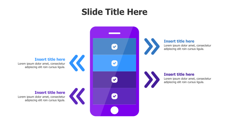 4-Point Phone Infographic with Arrows