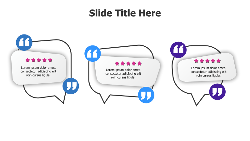 3 Testimonials with Quotation Marks