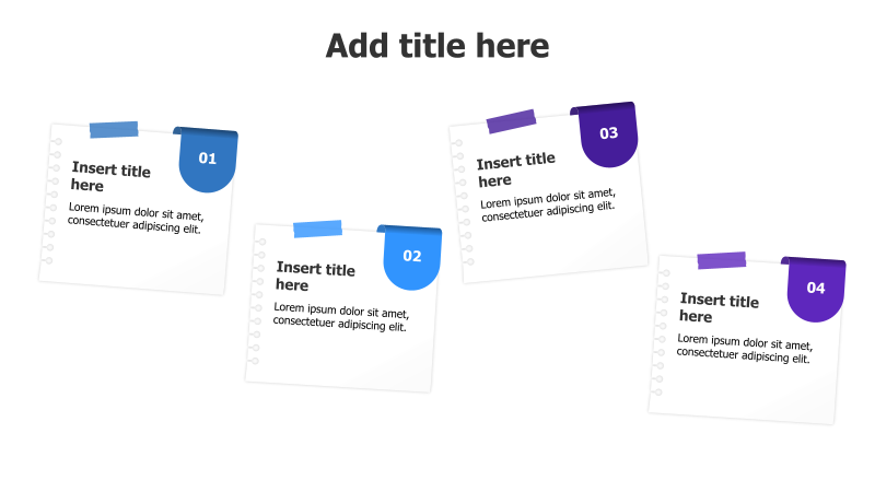 4 Square Sticky Notes with Numbers