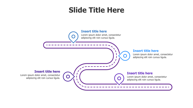 4-Point Roadmap with Location Pins