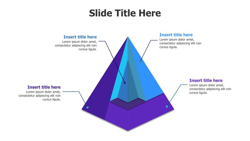 4-Point 3D Inner Pyramid Infographic
