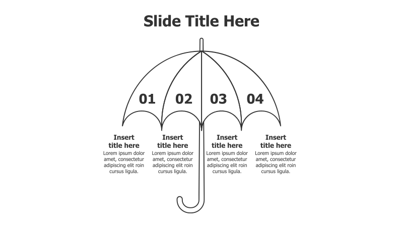 4 Points Outline Umbrella Infographic