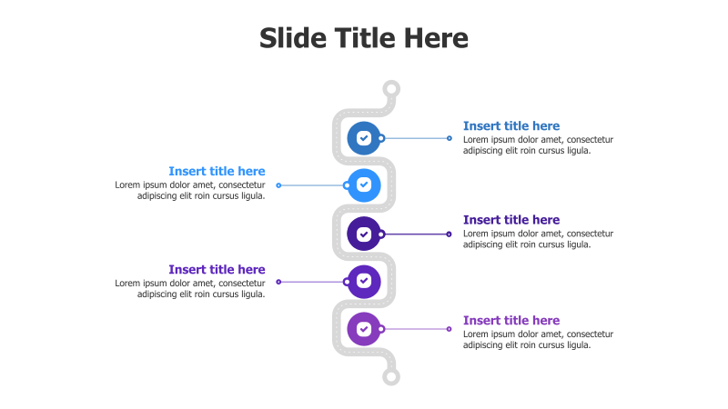 5-Point Zigzag Roadmap Infographic