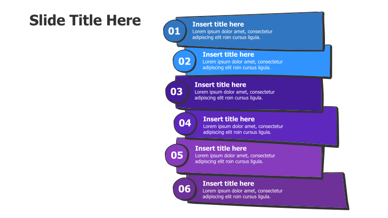 6-Step Doodle Striped Infographic