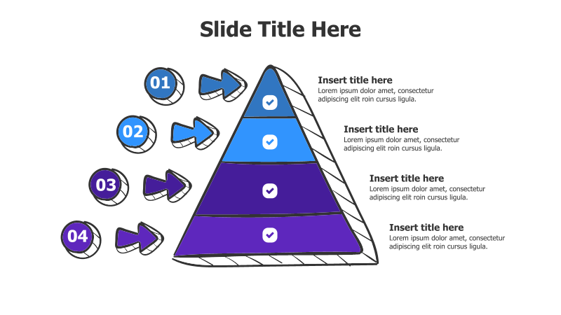 4-Level Doodle Triangle Infographic