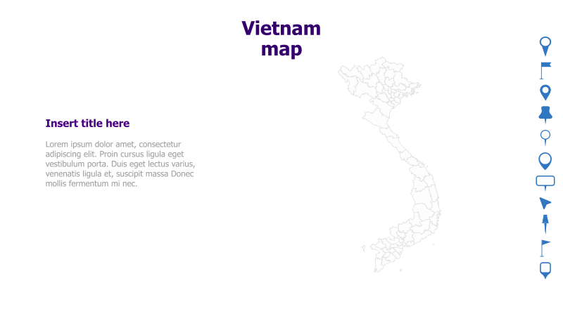 Vietnam Map with Text Placeholder