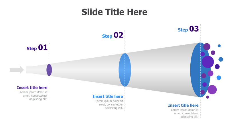 3-Step Horizontal Funnel Diagram