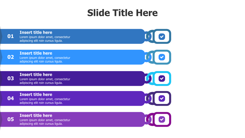 5-Step Timeline with Checkmark Icons