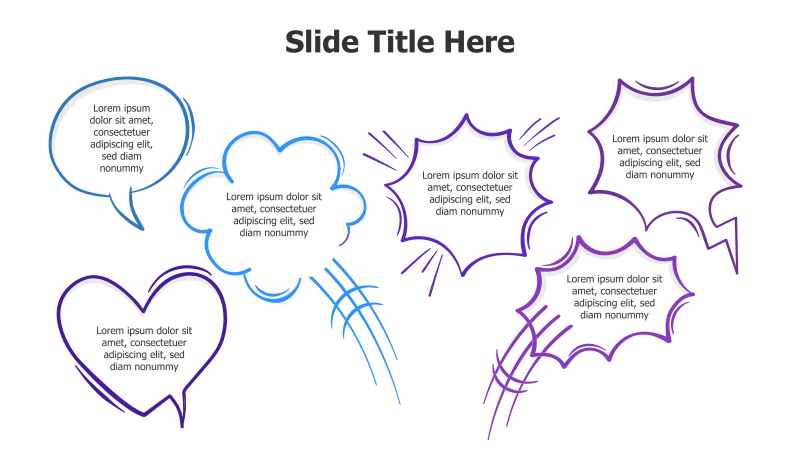 6 Cartoonish Speech Bubbles Infographic