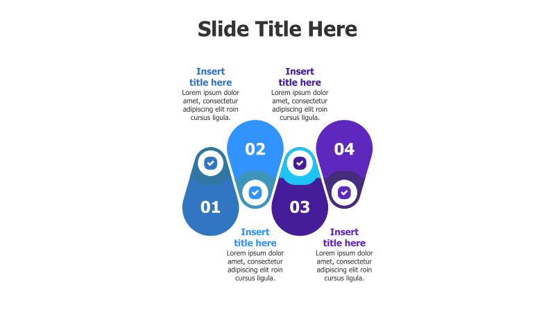 4-Step Connected Shapes Infographic