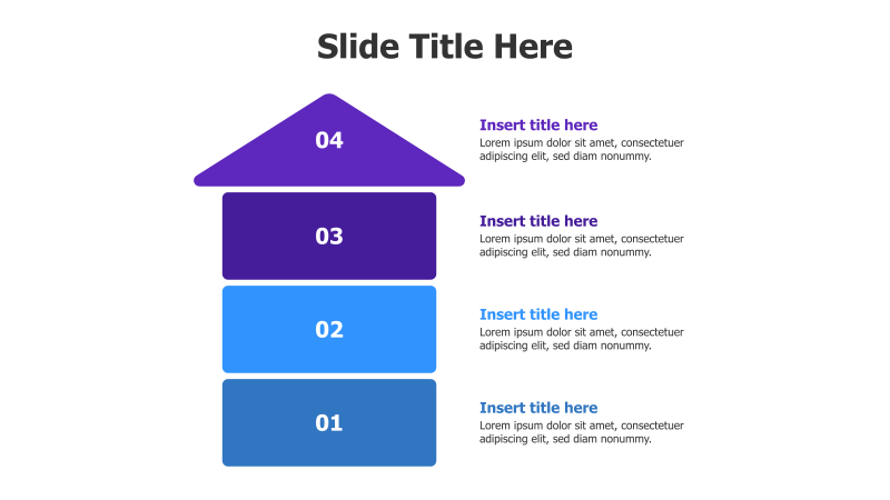 4-Point Stacked Arrow Infographic