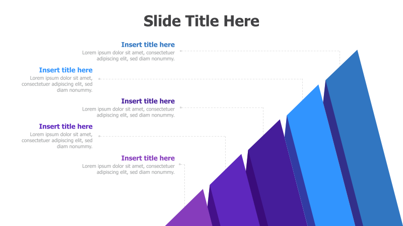 5-Level 3D Pyramid with Text Blocks