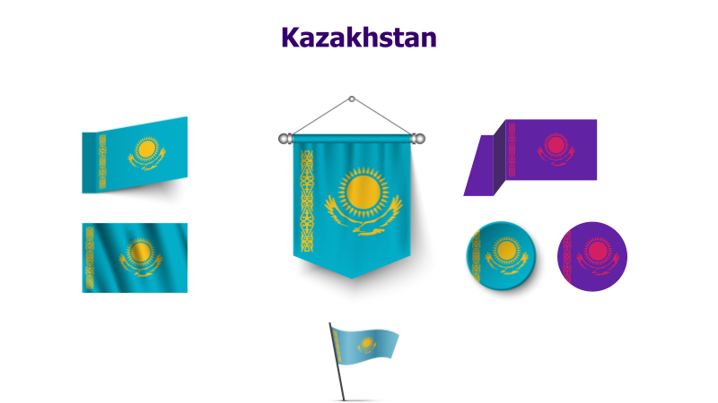 Kazakhstan Flag Variations